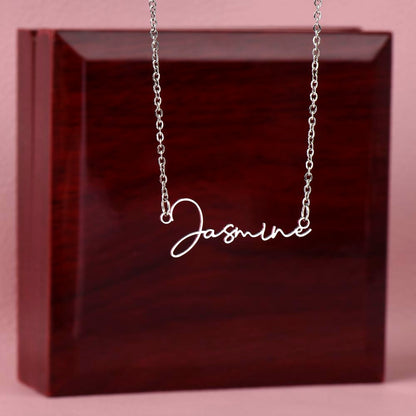 Personalized Name Necklace, Custom Signature Necklace in Gold or Silver, Dainty Name Jewelry Made in USA, Gift for Her