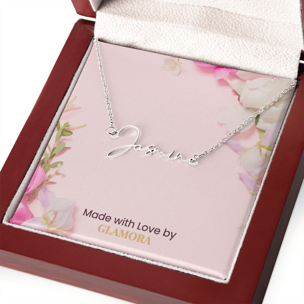 Personalized Name Necklace, Custom Signature Necklace in Gold or Silver, Dainty Name Jewelry Made in USA, Gift for Her
