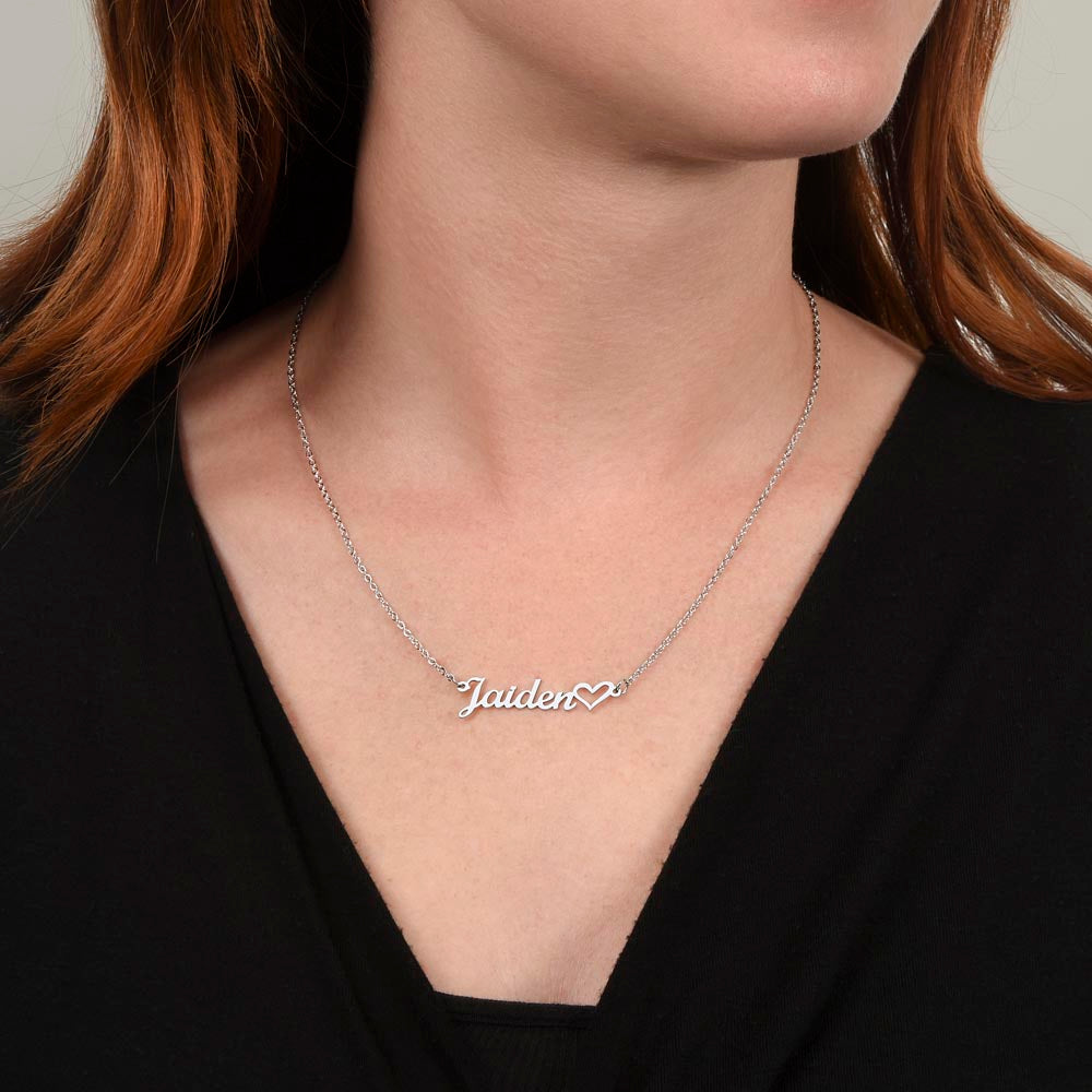 Custom Gold Name Necklace With Heart