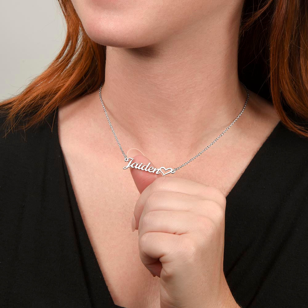 Custom Gold Name Necklace With Heart
