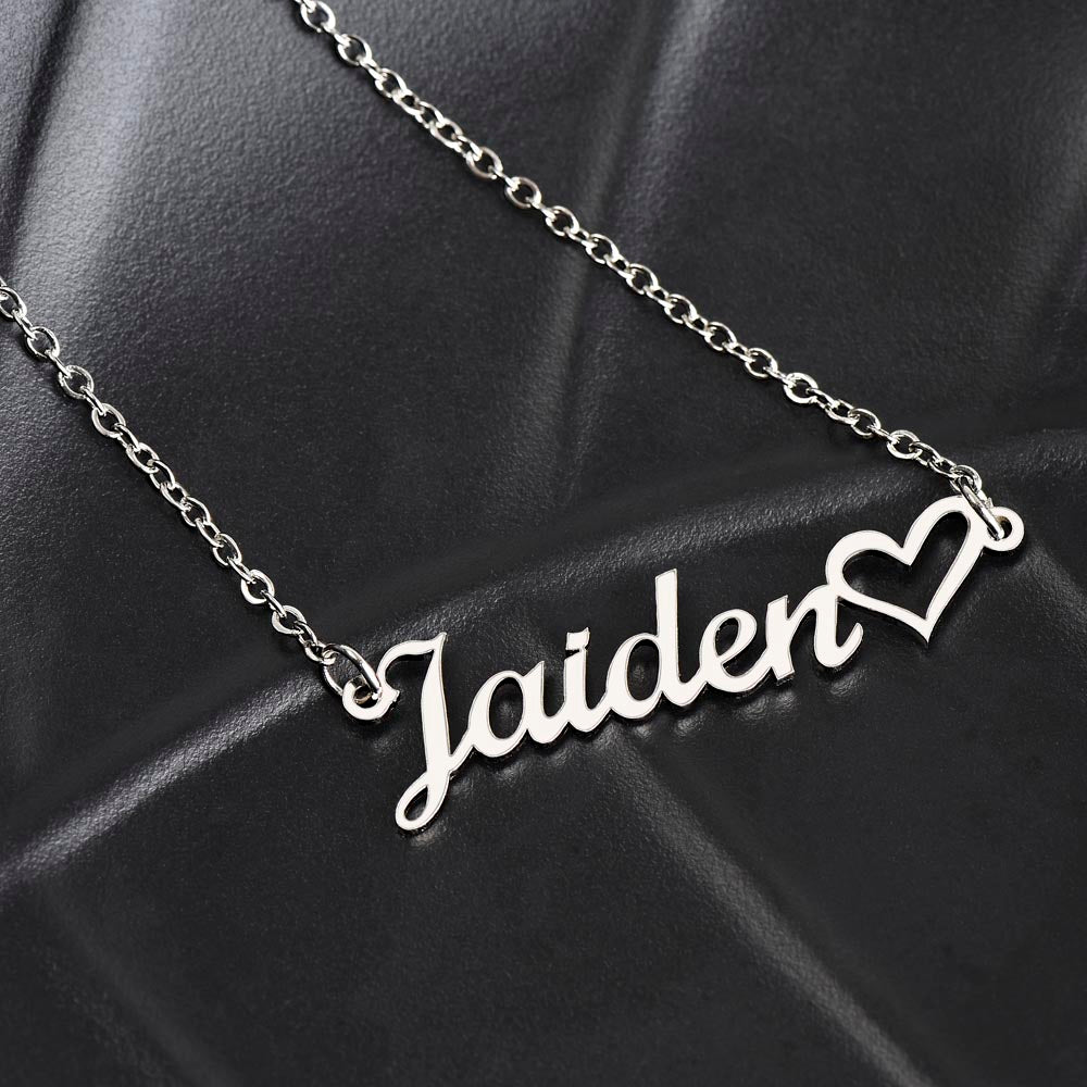Custom Gold Name Necklace With Heart