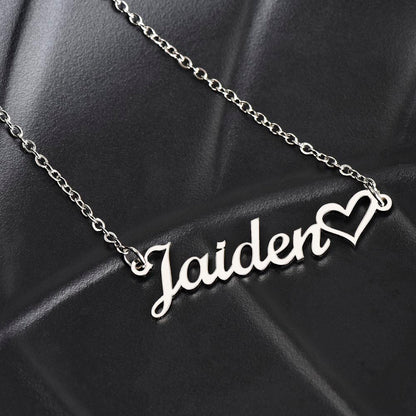 Custom Gold Name Necklace With Heart