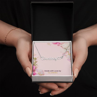 Custom Gold Name Necklace With Heart