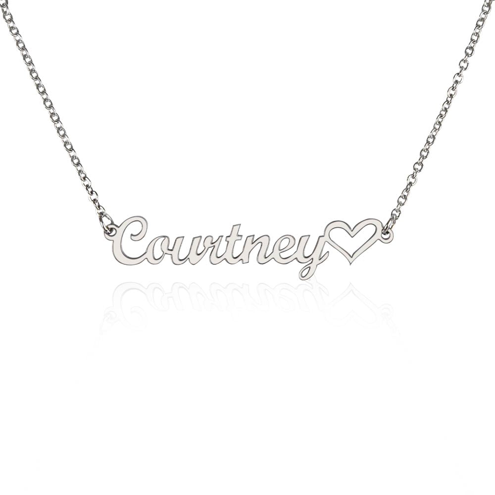 Custom Gold Name Necklace With Heart