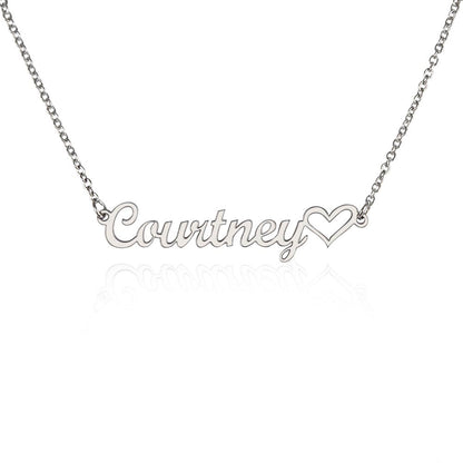 Custom Gold Name Necklace With Heart