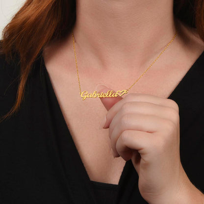 Custom Gold Name Necklace With Heart