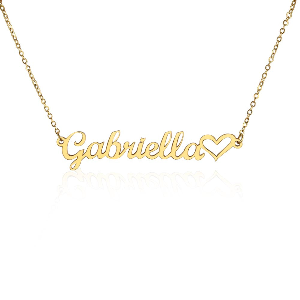 Custom Gold Name Necklace With Heart