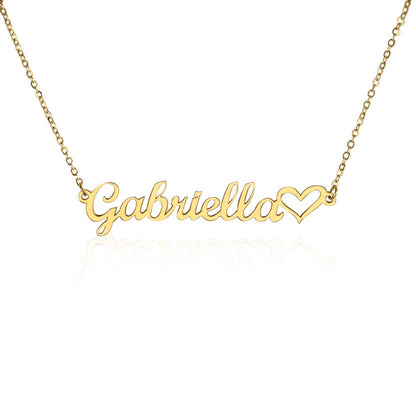 Custom Gold Name Necklace With Heart