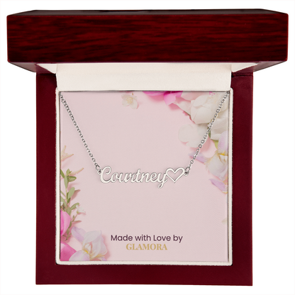 Custom Gold Name Necklace With Heart