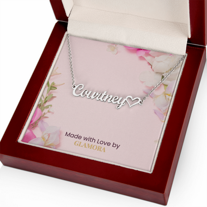 Custom Gold Name Necklace With Heart