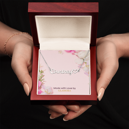 Custom Gold Name Necklace With Heart