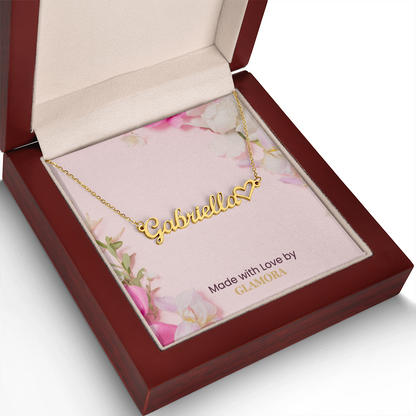 Custom Gold Name Necklace With Heart