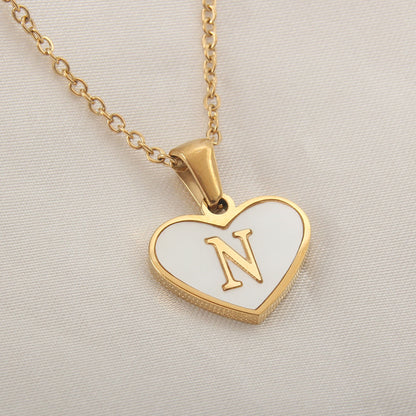 Letter Heart-shaped Necklace