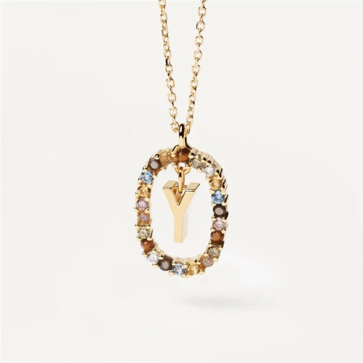 Rhinestone letter Necklace