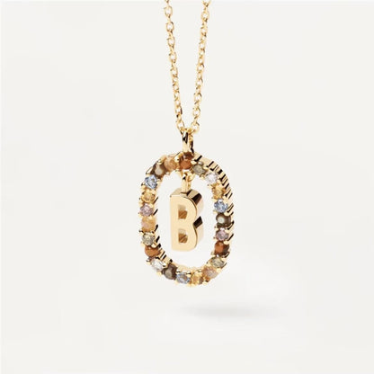 Rhinestone letter Necklace
