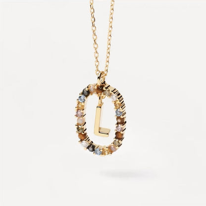 Rhinestone letter Necklace