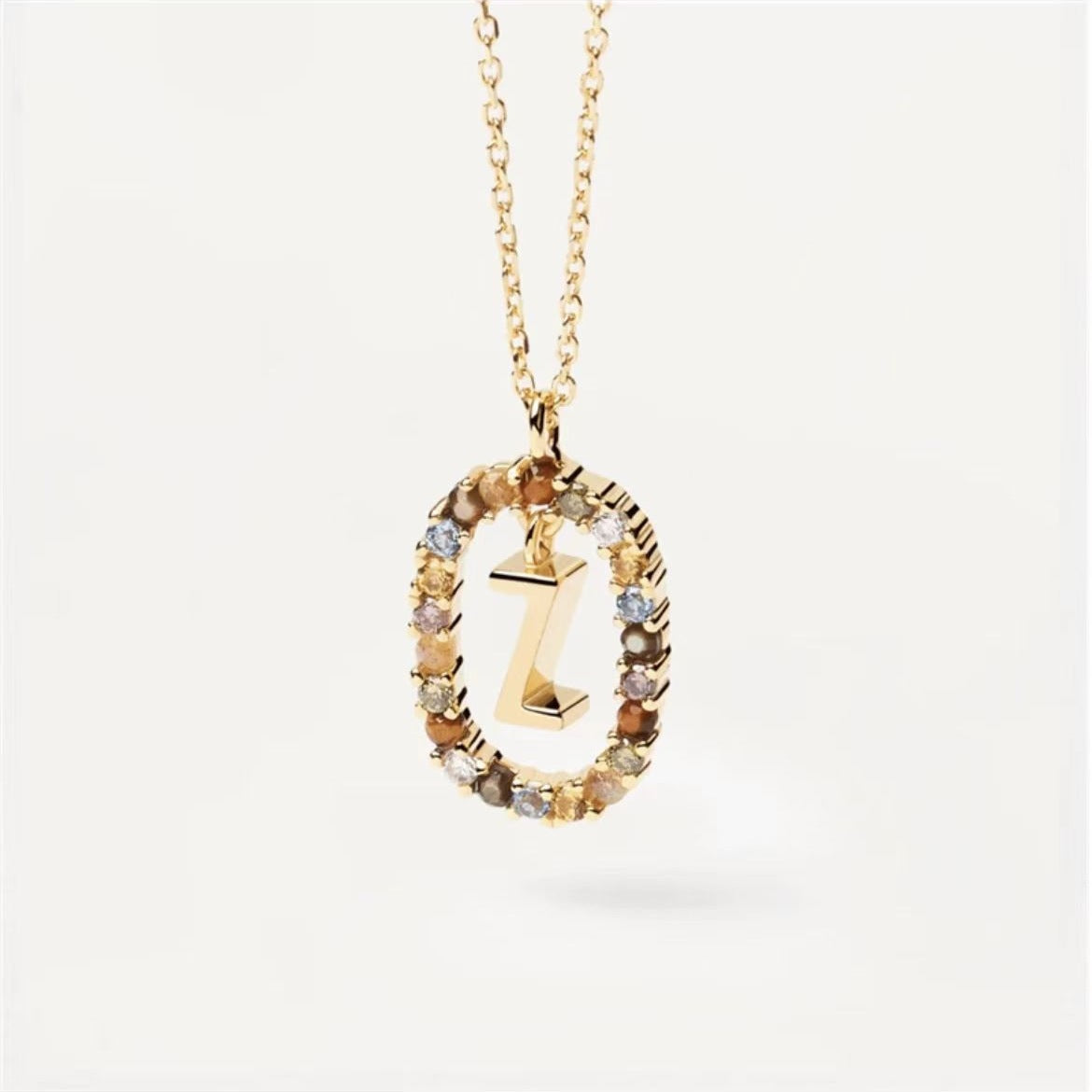 Rhinestone letter Necklace
