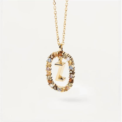 Rhinestone letter Necklace