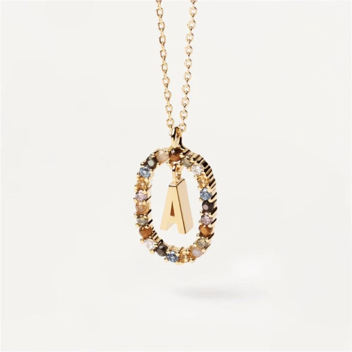 Rhinestone letter Necklace