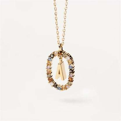 Rhinestone letter Necklace