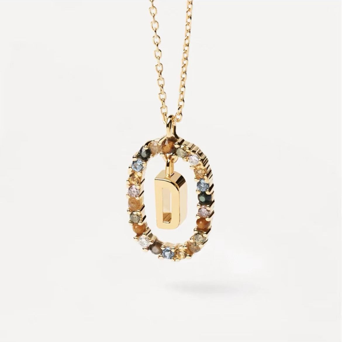 Rhinestone letter Necklace