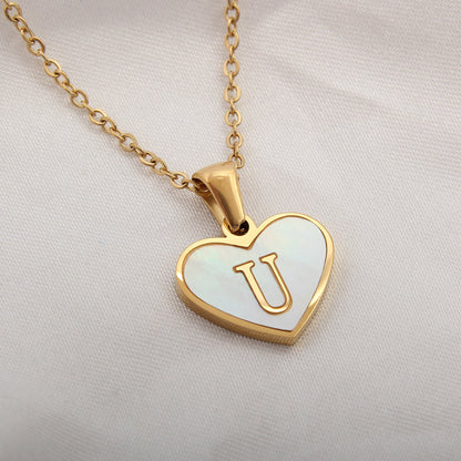 Letter Heart-shaped Necklace