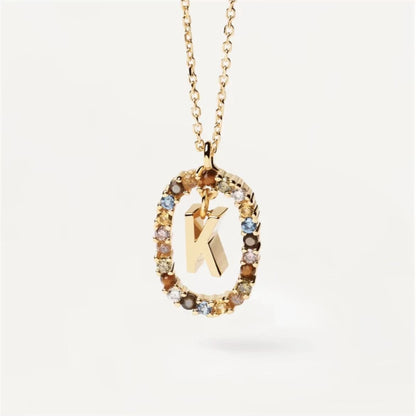 Rhinestone letter Necklace