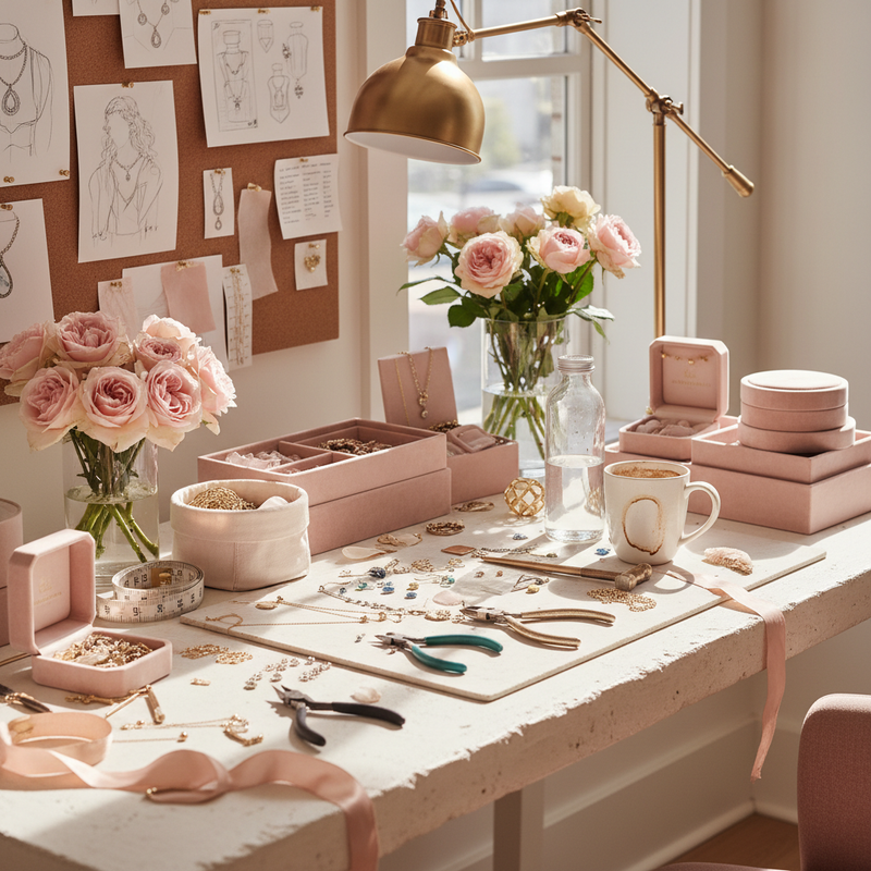 Glamora workspace - realistic mess